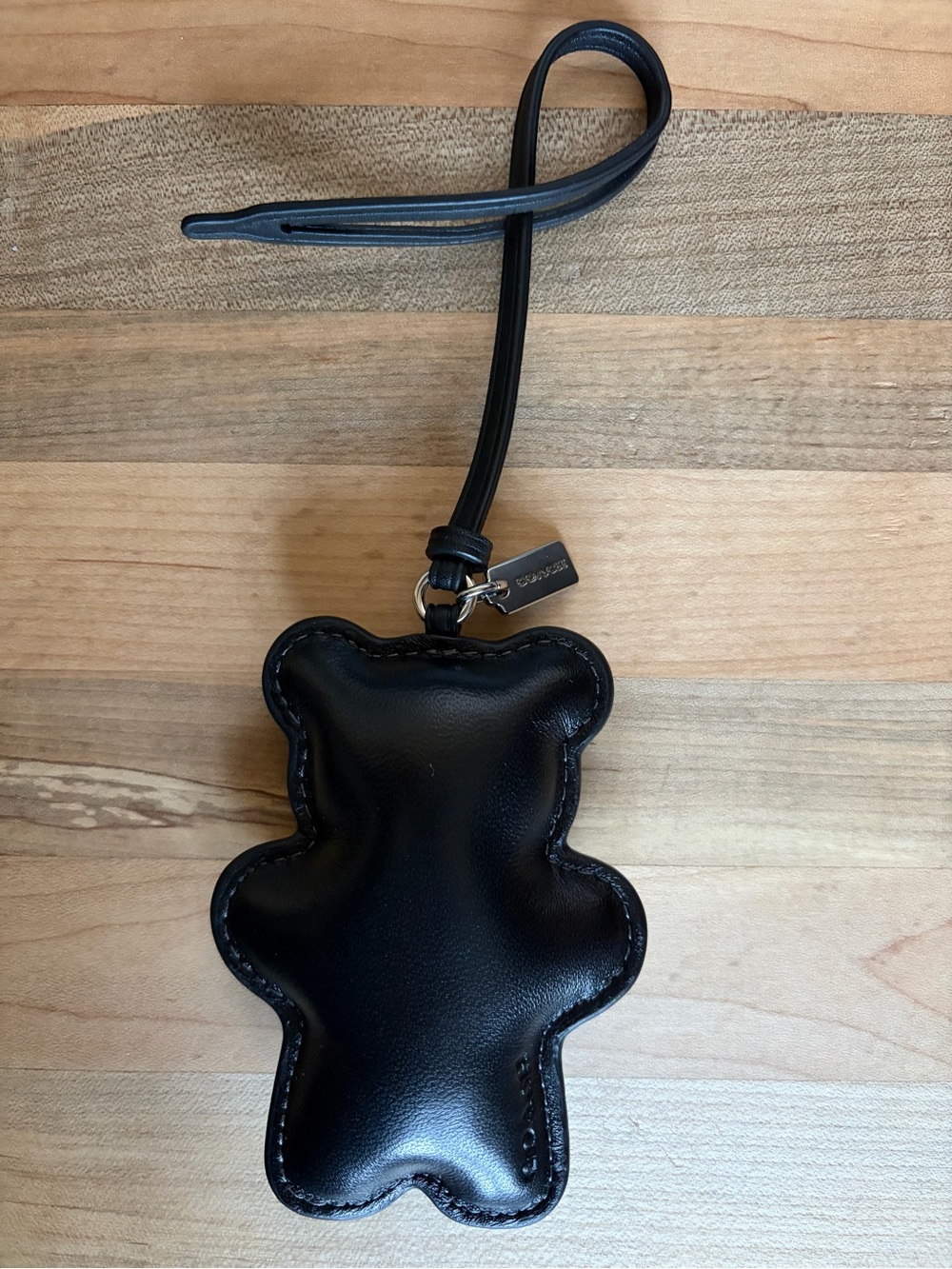 NWOT Coach Black Bear Puffy Leather Bag Charm